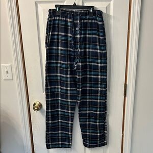 Men's Plaid Joggers in Black and Blue